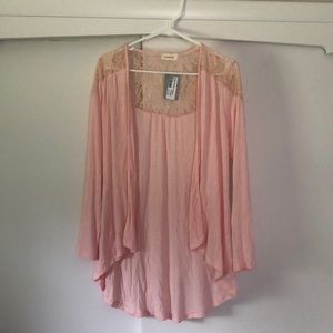 Lace shoulder cardigan